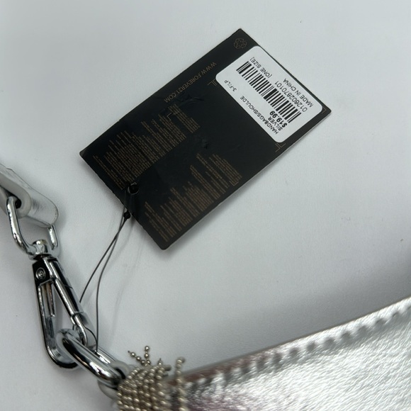 NWT Silver beaded fringe shoulder bag - Picture 7 of 7